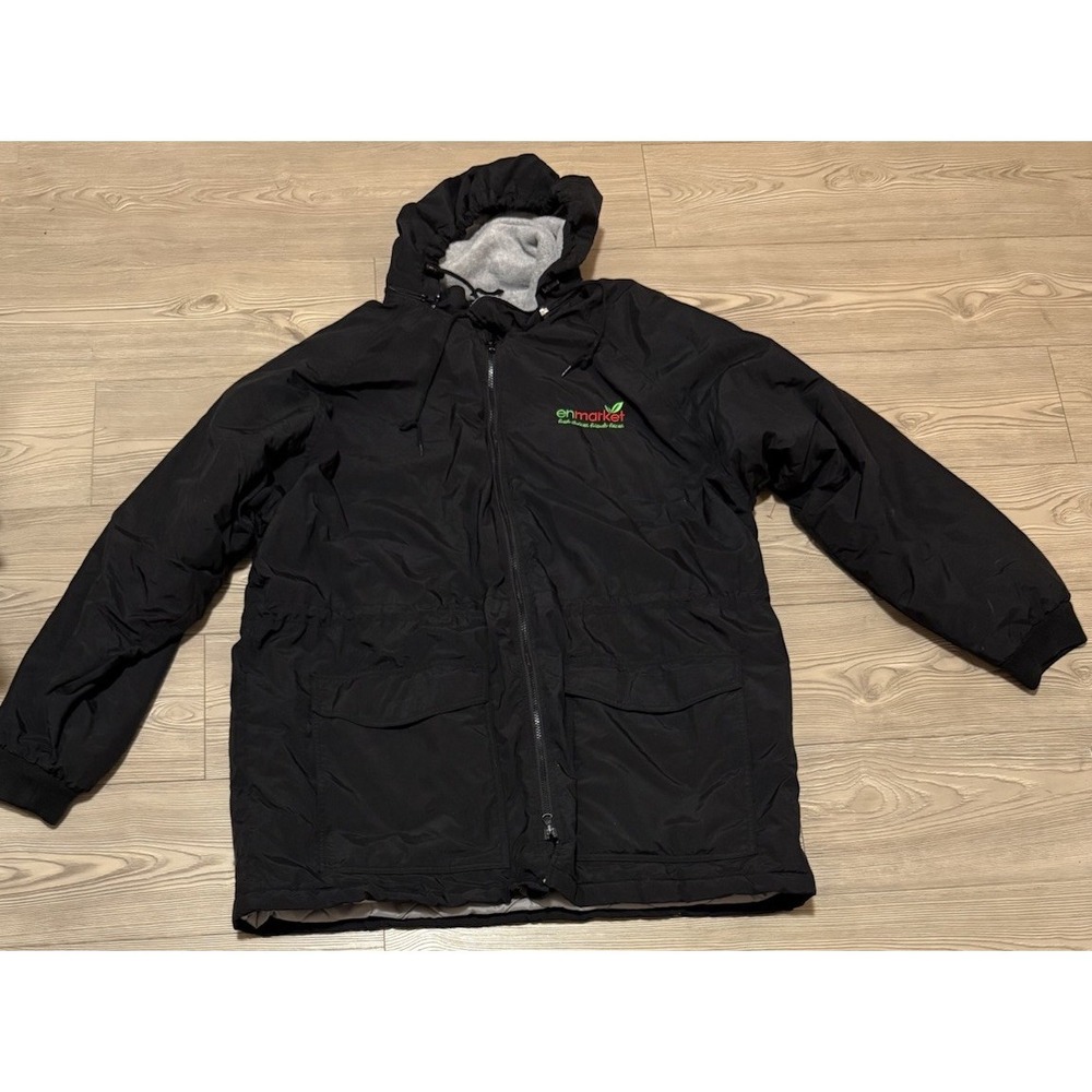 Tri-Mountain Black Fleece Lined EnMarket Employee Heavy Duty Coat 3XL